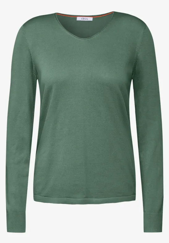 Pull en maille fine raw salvia green