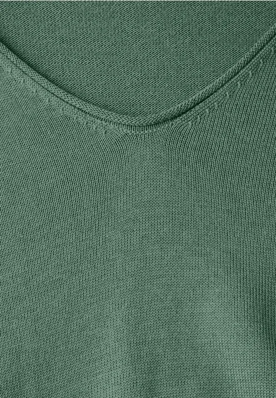 Pull en maille fine raw salvia green