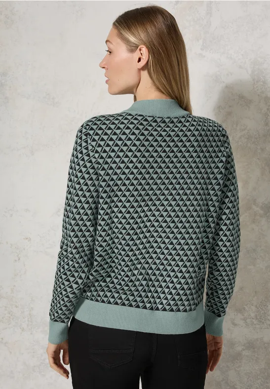 Gemusterter Pullover glaced salvia green