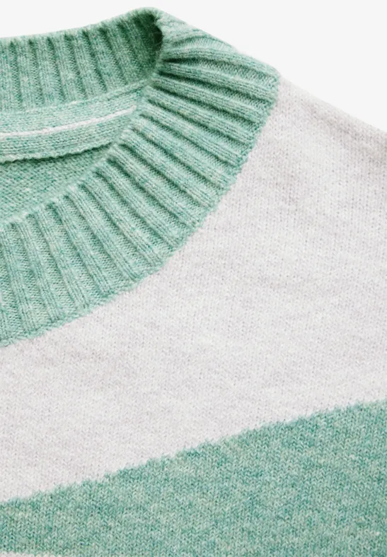 Pull à motifs glaced green melange