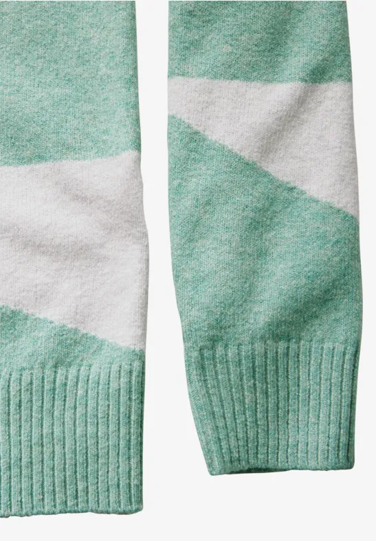 Pull à motifs glaced green melange