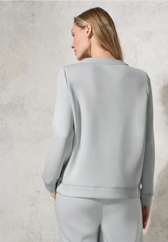 Sweat en soie avec imprimé platinum grey