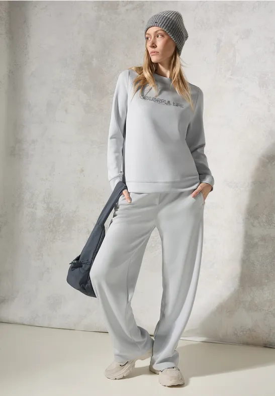 Sweat en soie avec imprimé platinum grey
