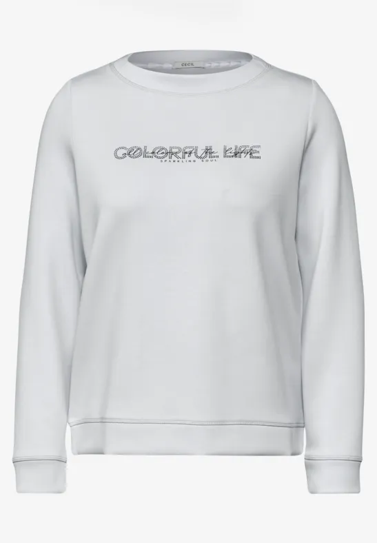 Sweat en soie avec imprimé platinum grey