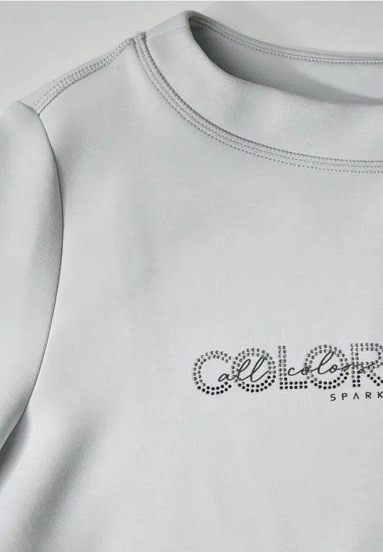 Sweat en soie avec imprimé platinum grey