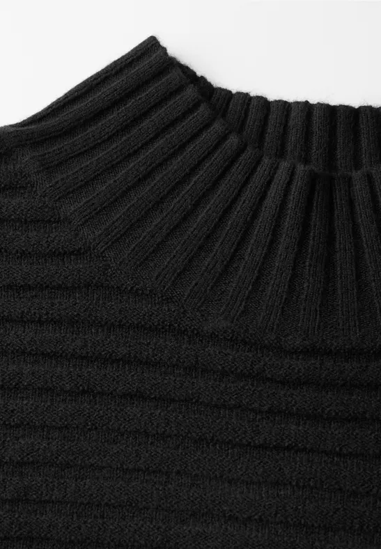 Strukturmix Pullover Black
