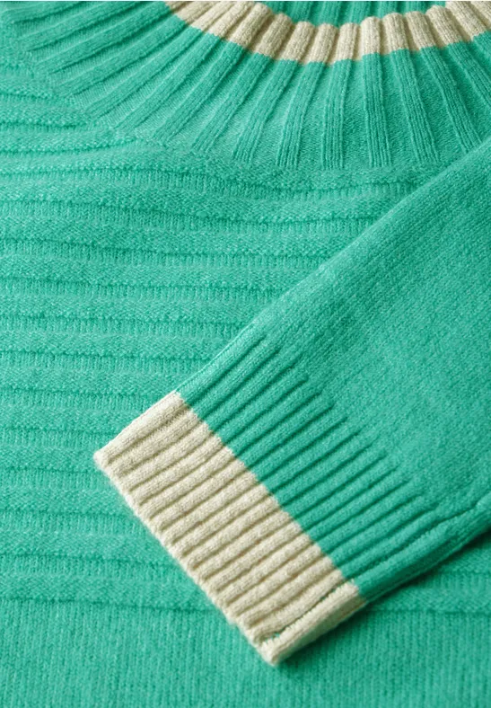 Pull à structure mixte aventurine green