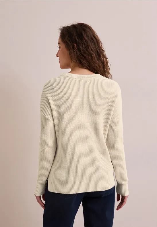 Strukturpullover pearl beige