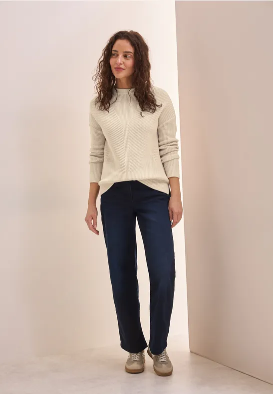 Strukturpullover pearl beige
