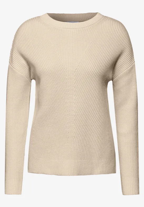 Strukturpullover pearl beige