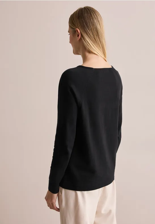 Strukturmix Pullover Black