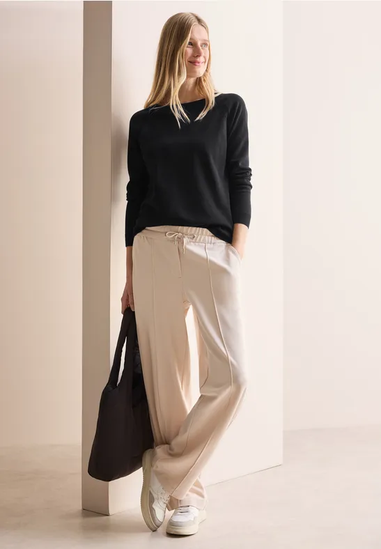 Strukturmix Pullover Black