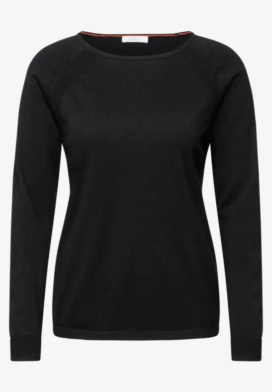 Strukturmix Pullover Black