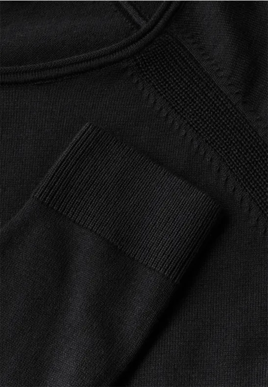 Strukturmix Pullover Black