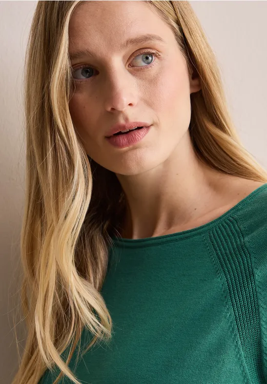 Strukturmix Pullover sea green