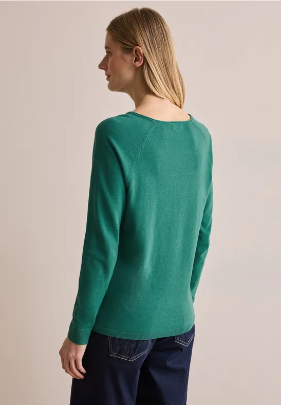 Strukturmix Pullover sea green