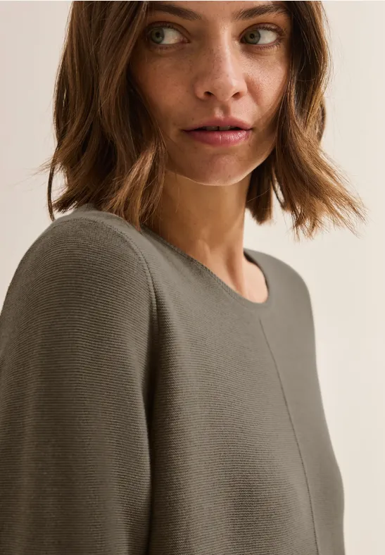 Pull structuré smoky taupe melange