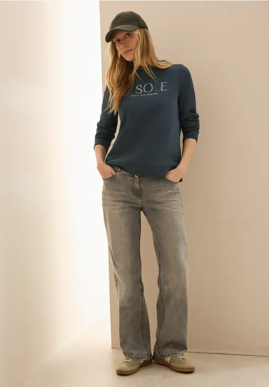 Hoodie mit Stickerei slate khaki