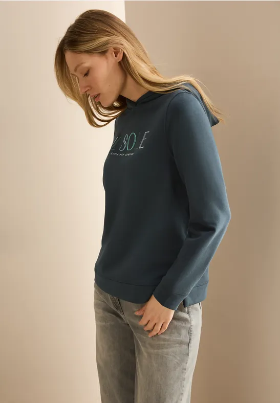 Hoodie mit Stickerei slate khaki
