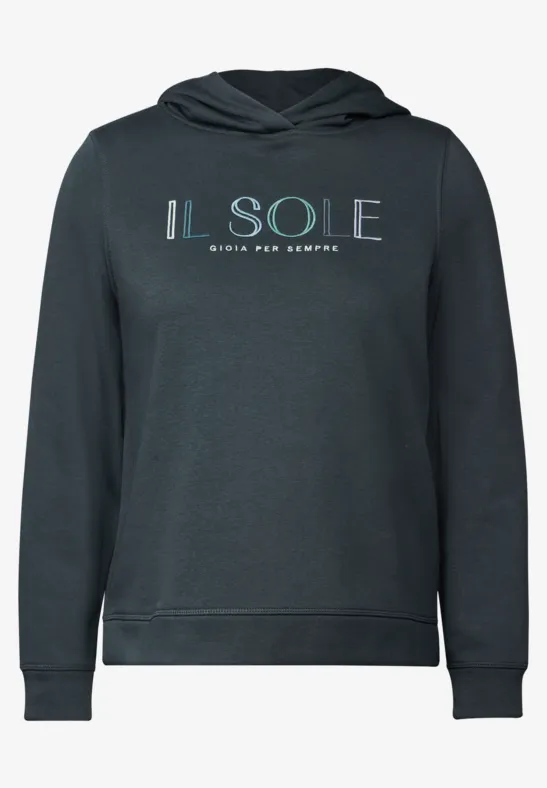Hoodie mit Stickerei slate khaki