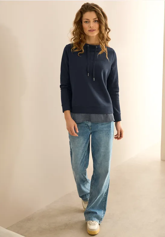Sweatshirt in een gelaagde look universal blue