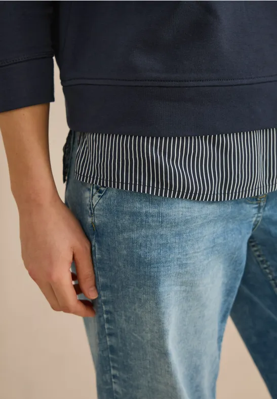Sweatshirt in een gelaagde look universal blue