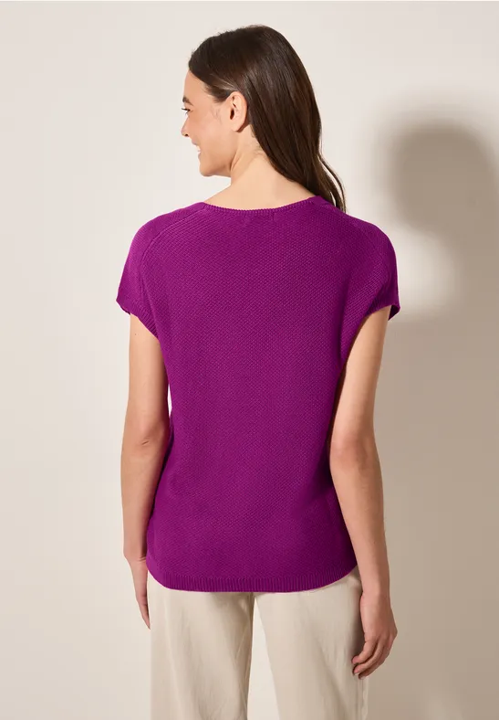 Pull structuré sans manches anemone pink