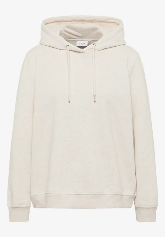 Sweatshirt mit Kapuze oat milk beige melange