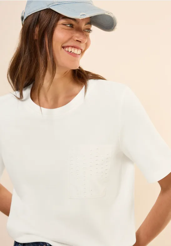 Sweatshirt mit Brusttasche vanilla white