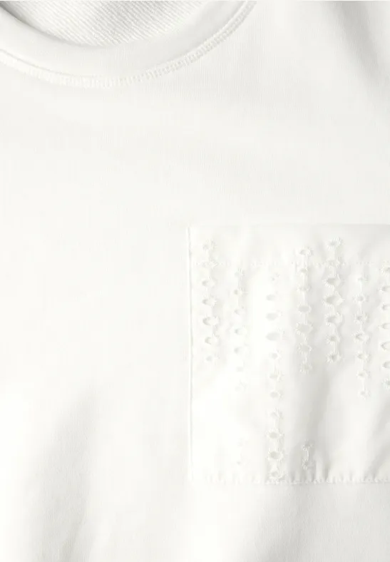 Sweatshirt mit Brusttasche vanilla white