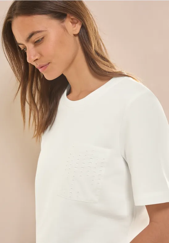 Sweatshirt mit Brusttasche vanilla white