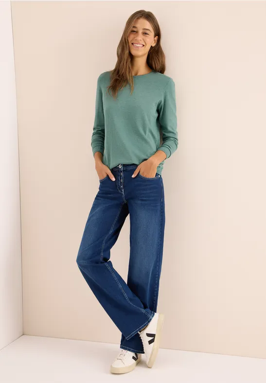 Basic Pullover jewel green melange