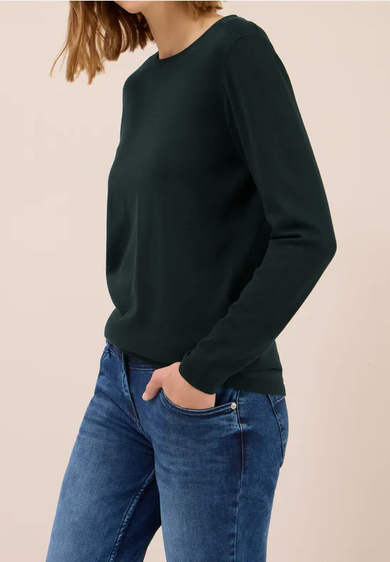 Pull basique ink green