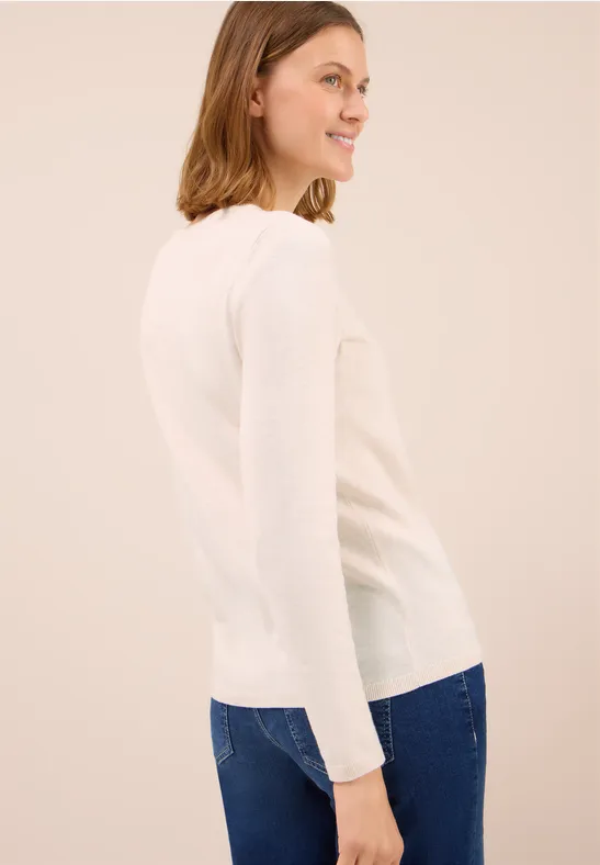 Basic Pullover oat milk beige melange