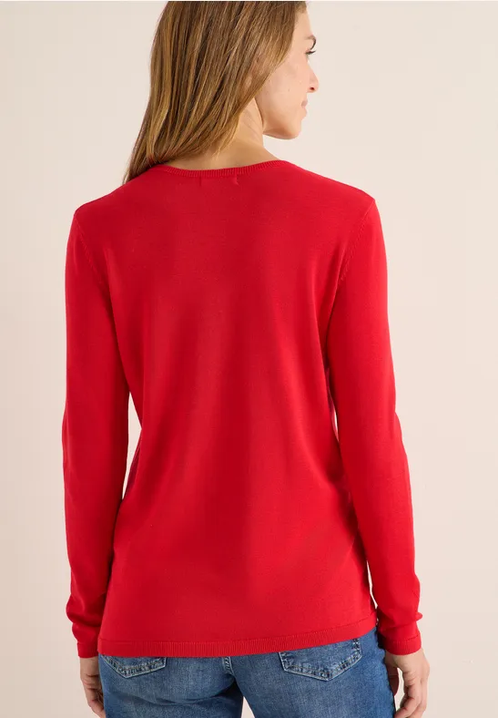 Pull basique fiery red