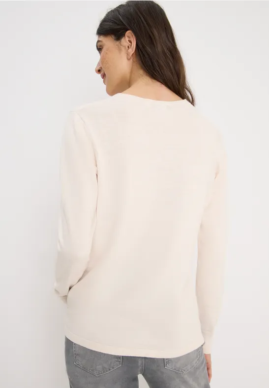 Basic Pullover oat milk beige melange