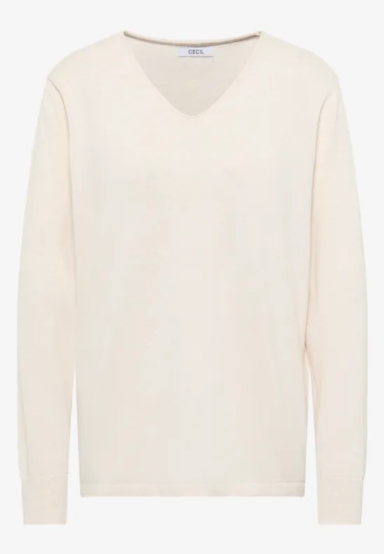 Basic Pullover oat milk beige melange