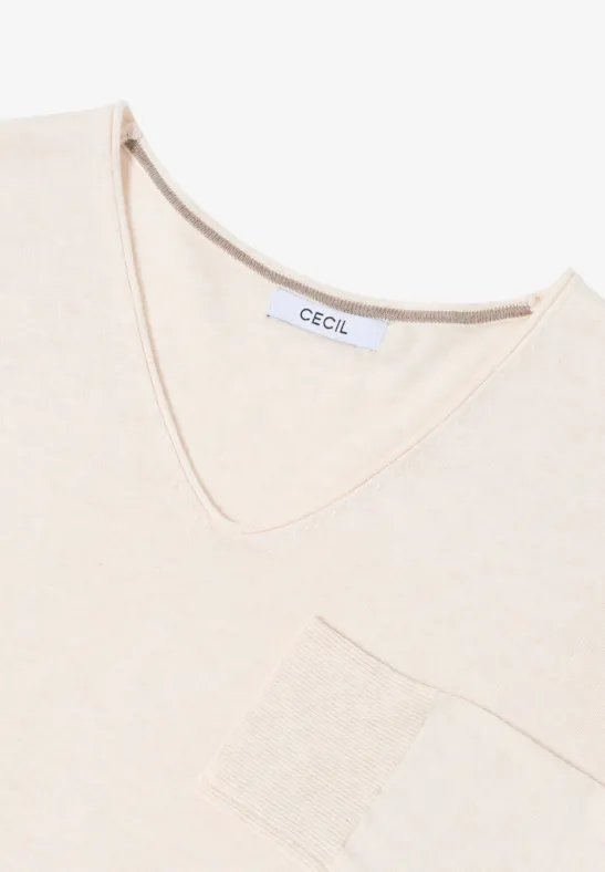 Basic Pullover oat milk beige melange