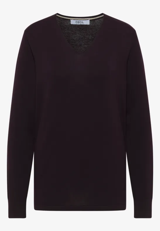 Basic Pullover eggplant red