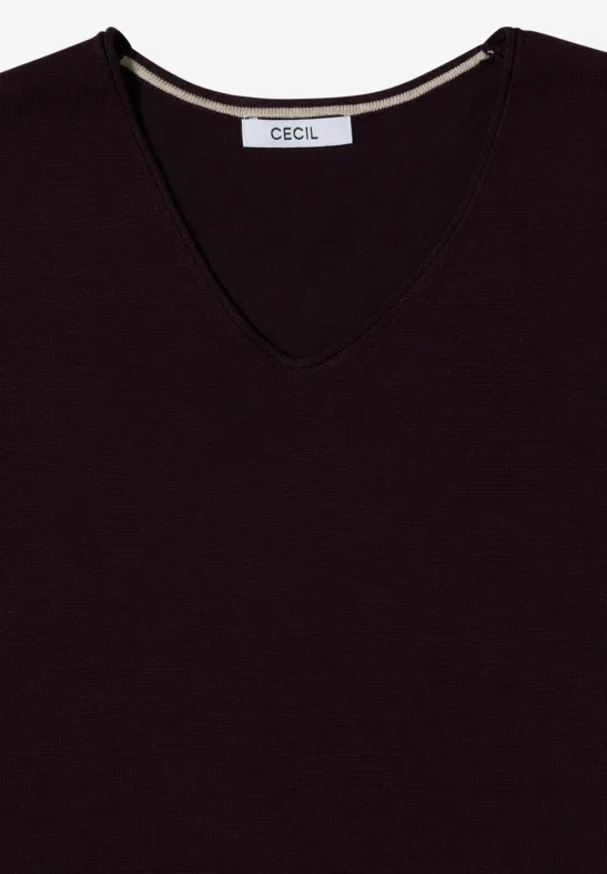 Basic Pullover eggplant red