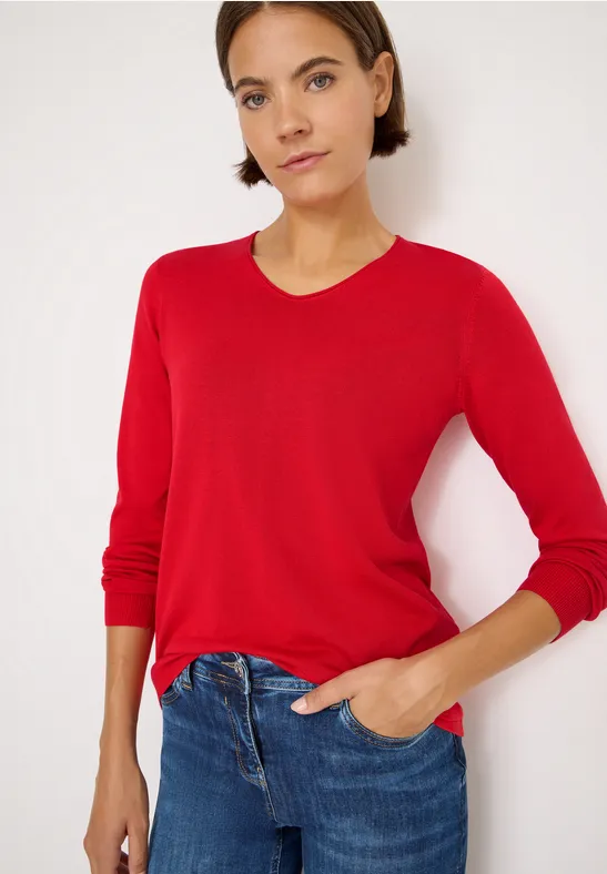 Basic Pullover fiery red