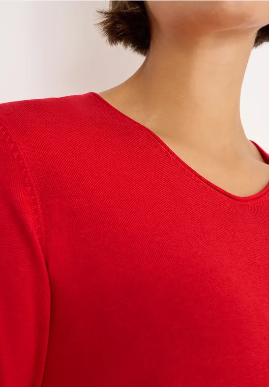 Basic Pullover fiery red