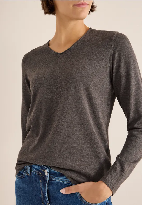 Pull basique mushroom taupe melange