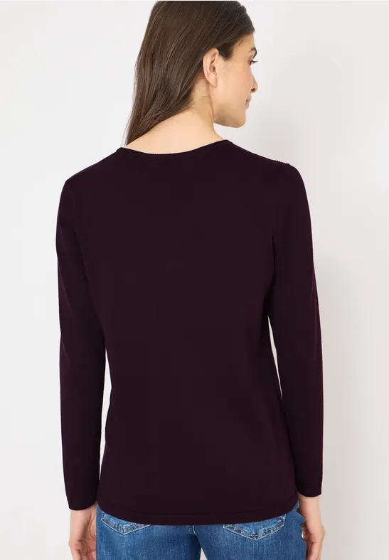 Basic Pullover eggplant red