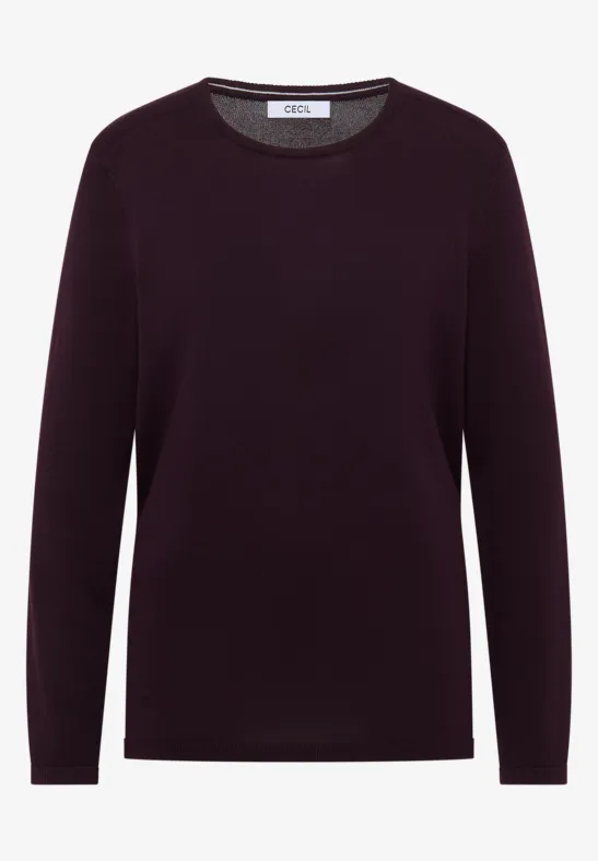 Basic Pullover eggplant red