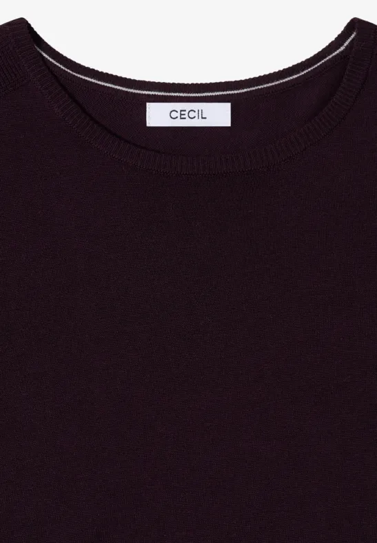 Basic Pullover eggplant red