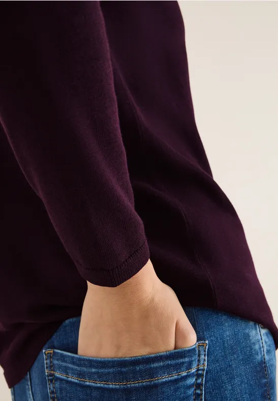 Basic Pullover eggplant red