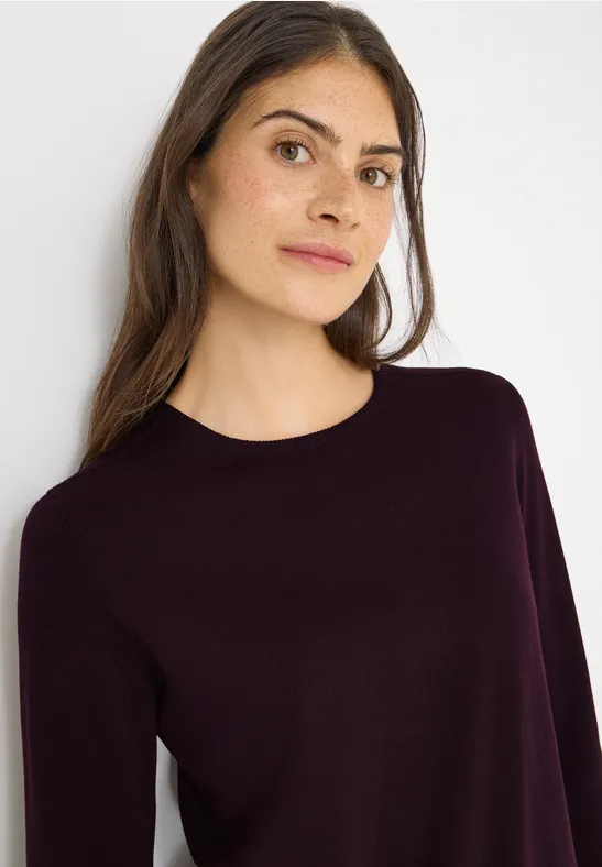 Basic Pullover eggplant red