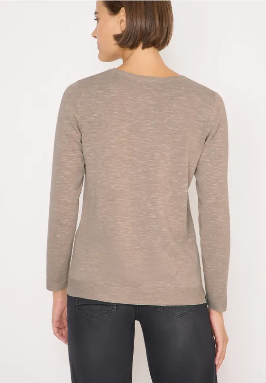 Strukturpullover toffee cream heather melange