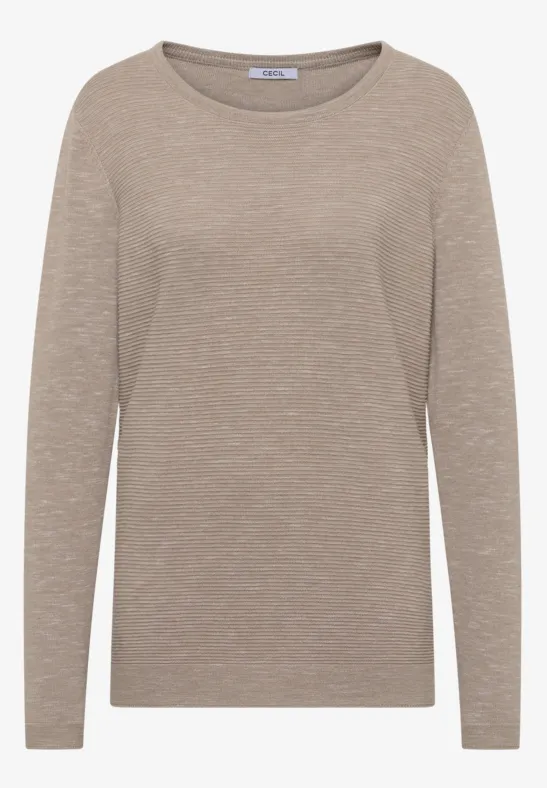 Strukturpullover toffee cream heather melange